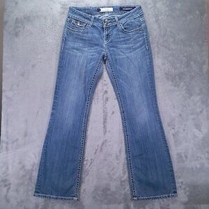 VIGOSS Jean Women 32x32, Tag 9 Fit Bootcut Flap Pockets Blue Stretch Western